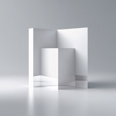 A blank white 3d interior with an open door reveals an empty hall