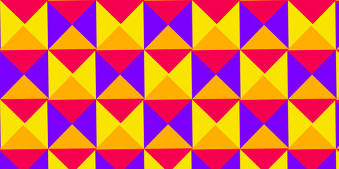 Fototapeta premium Minimal abstract orange, blue and red cubes vector art. Geometric tiles and mosaic creative stylish seamless pattern block cube background. minimal Cubes mosaic shape vector design 