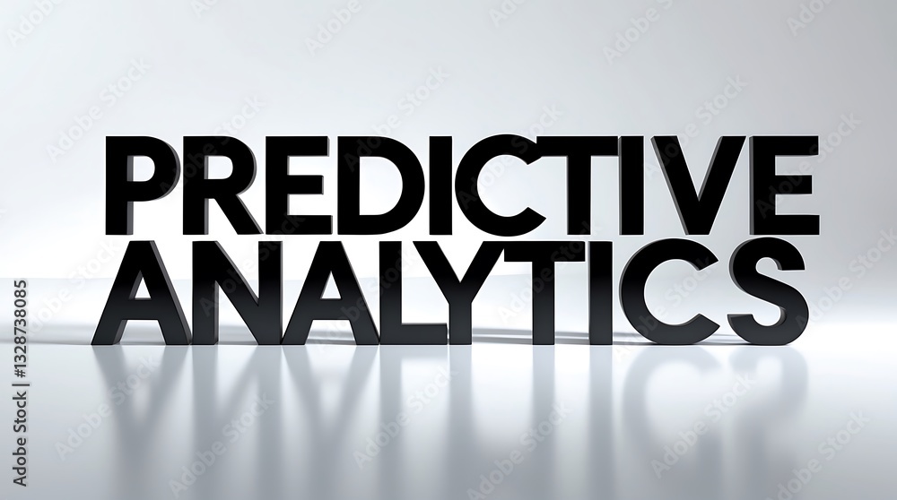 Poster text design showcasing predictive analytics concept in a modern style