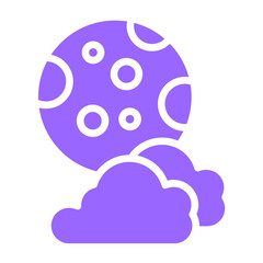 Vector Design Full Moon Icon Style