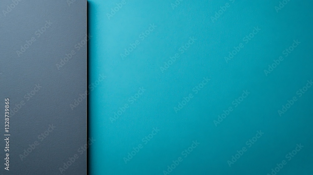 Poster a minimalistic image showcasing a dark blue and a teal-colored surface, emphasizing clean lines and 