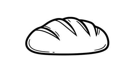 Bread Illustration: A simple yet elegant line drawing of a loaf of bread, perfectly capturing the essence of a classic bakery staple.