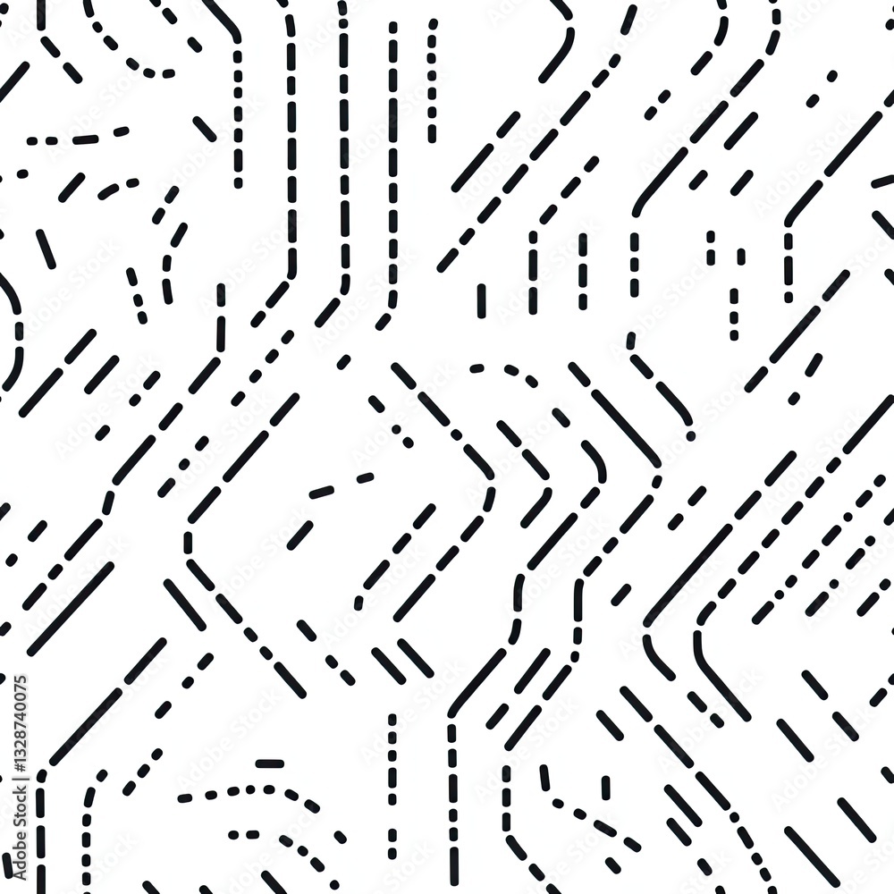 Poster modern roadmap pattern dashed and solid lines for content planning and strategy