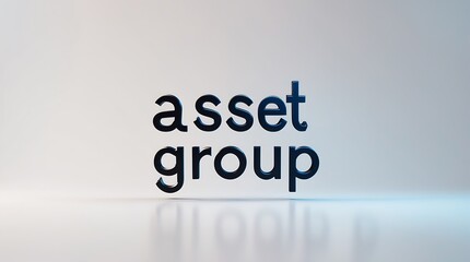 Creative typography showcasing 'asset group' in a modern design setting