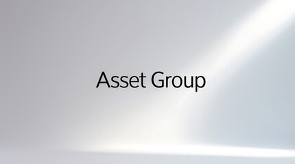 Text displaying Asset Group against a light background for business presentations