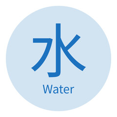 Water sign, element in Feng shui, TCM, Bazi, one of five elements in chinese metaphysics, hieroglyph. Vector illustration