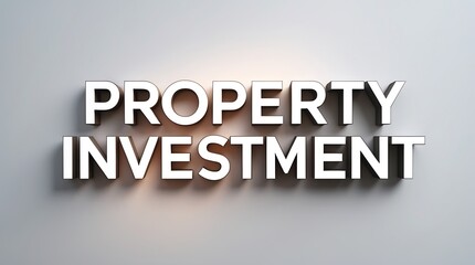 Property investment strategy showcasing bold typography on a minimalistic backdrop