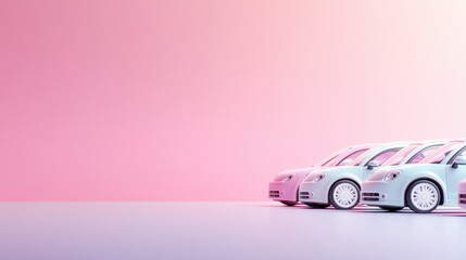 Showcase of modern cars in a minimalist studio environment contemporary photography stylish viewpoint