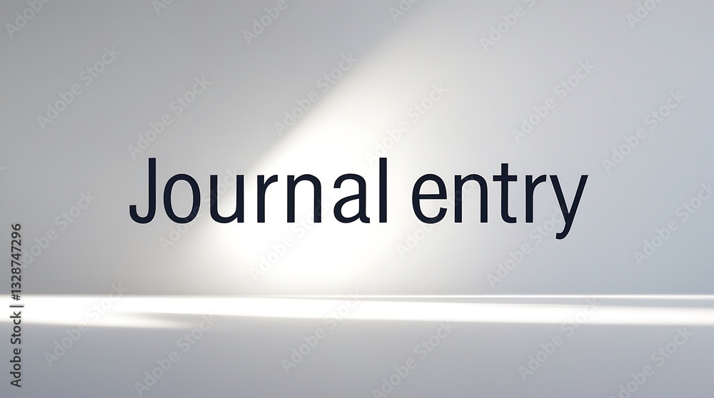 Poster journal entry prominently displayed with soft light effect on a subtle background