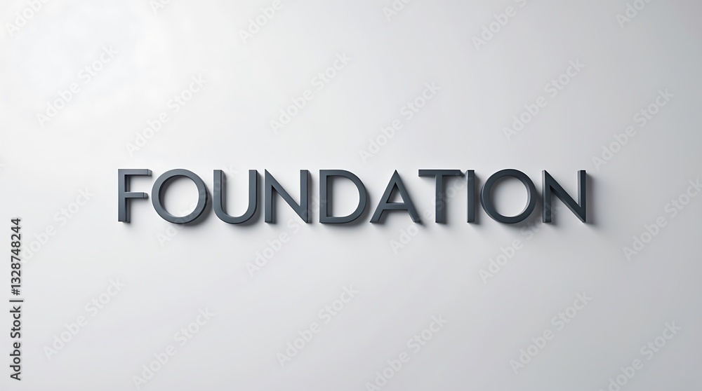 Poster stylish typography featuring the word foundation with a shadow effect