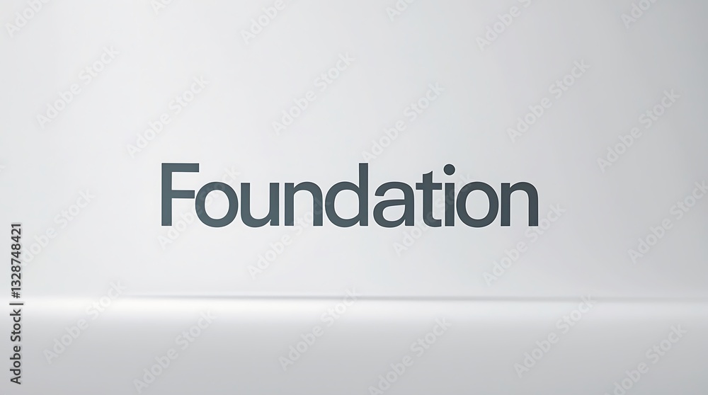 Poster clear typography displaying the word foundation on a plain background