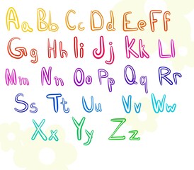 Alphabet for Kids Colored Letters. High quality illustration