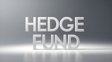 Obraz premium Hedge fund concept with bold typography on a smooth gradient background