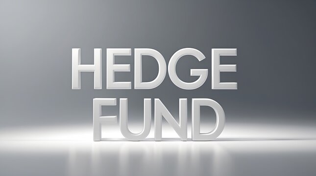 Hedge fund concept with bold typography on a smooth gradient background