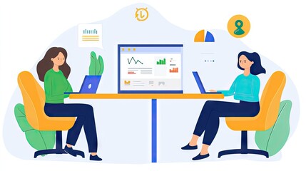 Fototapeta premium Factory automation software optimizing workflow to reduce strain-inducing tasks