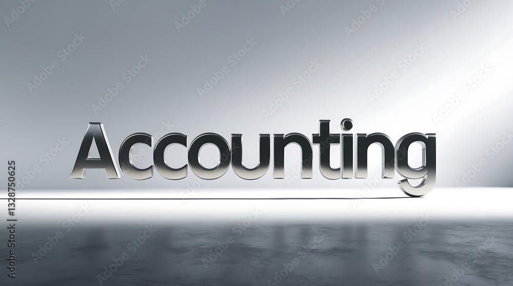 Poster exploring the fundamentals of accounting in a modern setting with stylish typography