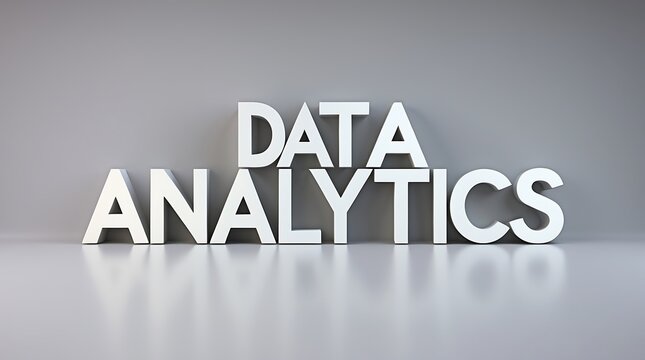Key principles of data analytics displayed in bold typography on a simple surface
