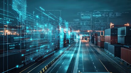 Fototapeta premium Revolutionizing Logistics: Emphasizing Digital Distribution Channels for an Innovative Network