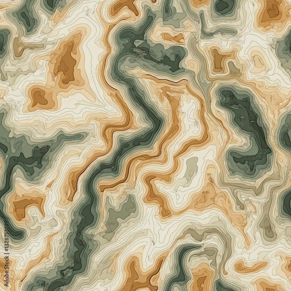 Poster satellite map style pattern with detailed topographic textures for design projects