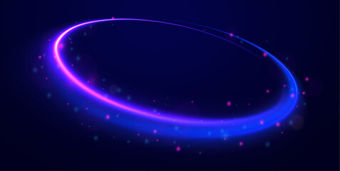 Glowing Neon Energy Rings: A Futuristic Fusion of Radiant Light Trails and Luminous Circular Shapes Creating a Hypnotic Digital Aesthetic in a Sci-Fi-Inspired Dark Cosmic Space.