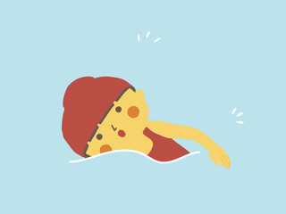 プール開きでクロールをする小学生