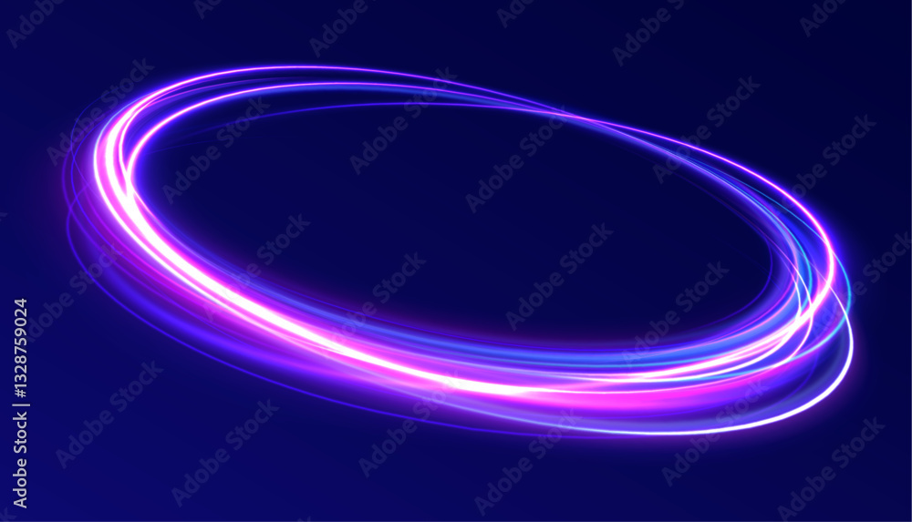 Canvas Prints surreal neon vortexes: a spectacular display of rotating and spinning energy hoops, creating a beaut