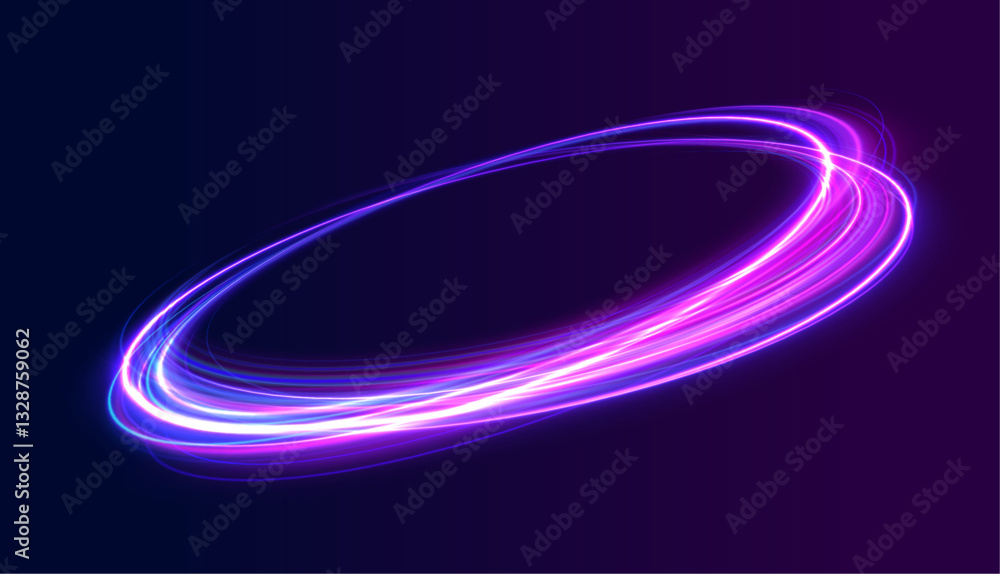 Poster surreal neon vortexes: a spectacular display of rotating and spinning energy hoops, creating a beaut