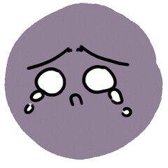 vector of sad crying emotion face in doodle illustration 
