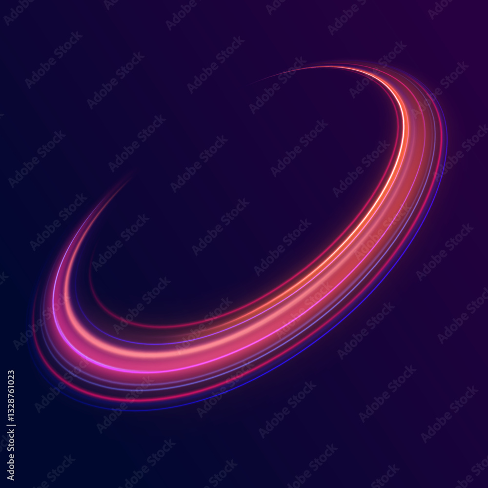 Canvas Prints surreal neon vortexes: a spectacular display of rotating and spinning energy hoops, creating a beaut