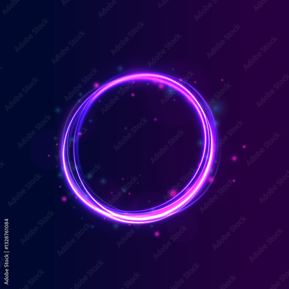 Canvas Prints surreal neon vortexes: a spectacular display of rotating and spinning energy hoops, creating a beaut