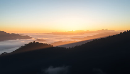 sunrise in the mountains