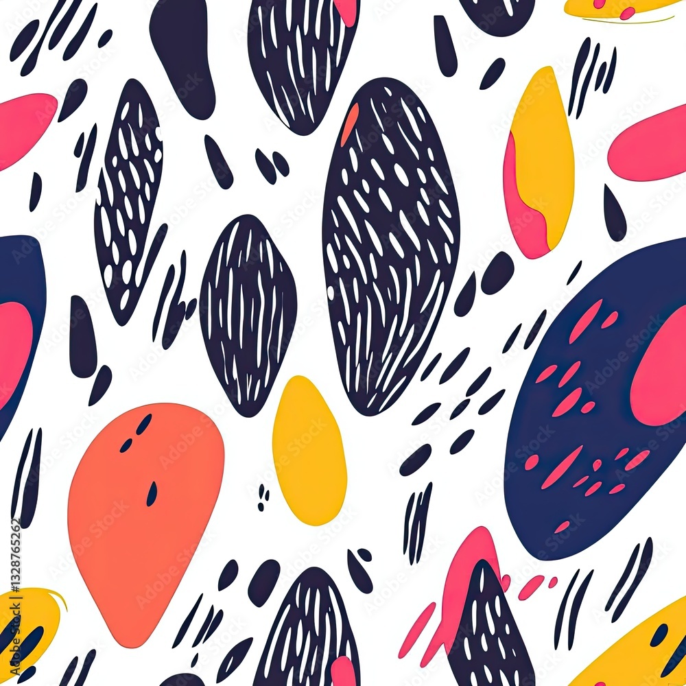 Poster abstract raindrop shapes seamless pattern scribble design for fashion web and print