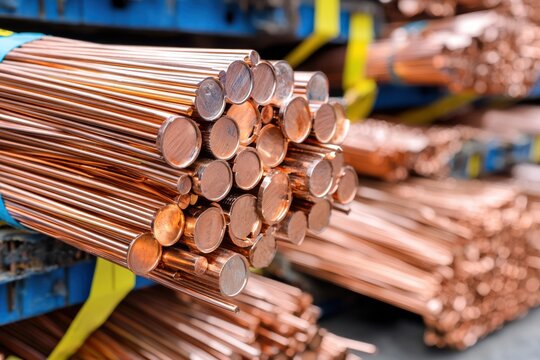 Optimize your resource recovery efforts with our captivating image showcasing organized piles of copper wires, aluminum sheets, and steel rods, meticulously arranged and ready for recycling This