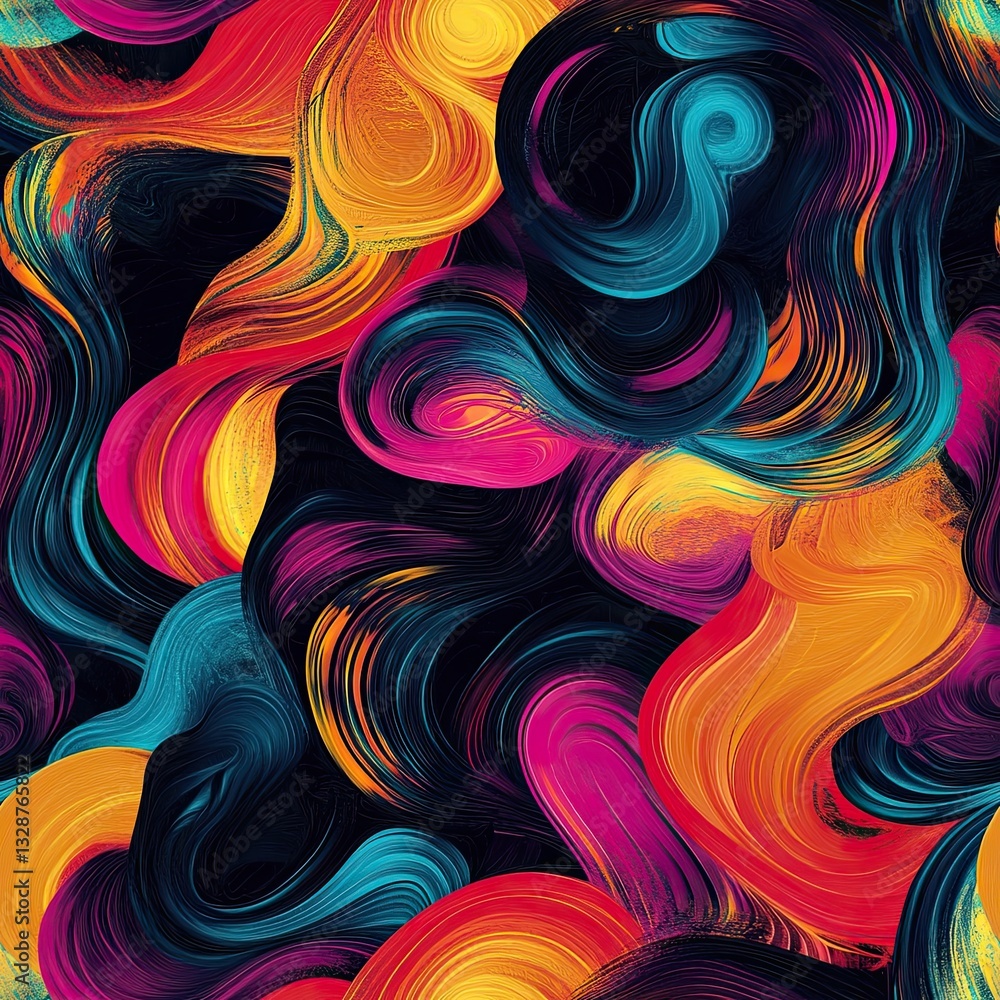 Aufkleber abstract swirls and gradient seamless pattern design for textile web and print projects