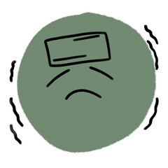 sick smiley face emotion expression doodle illustration