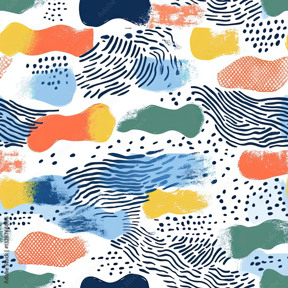 Poster stunning scribble wave design textured ocean pattern for modern branding