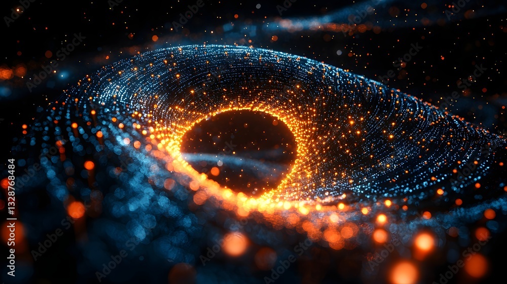 Aufkleber glowing fiber optic cable transmitting quantum encoded data in intricate patterns visualizing the fu
