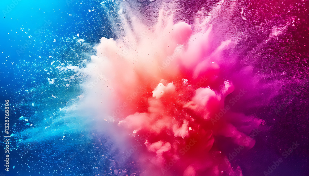 Poster explosive colorful splash in water abstract art vibrant environment dynamic viewpoint