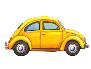 Obraz premium Isolated Yellow Classic Car