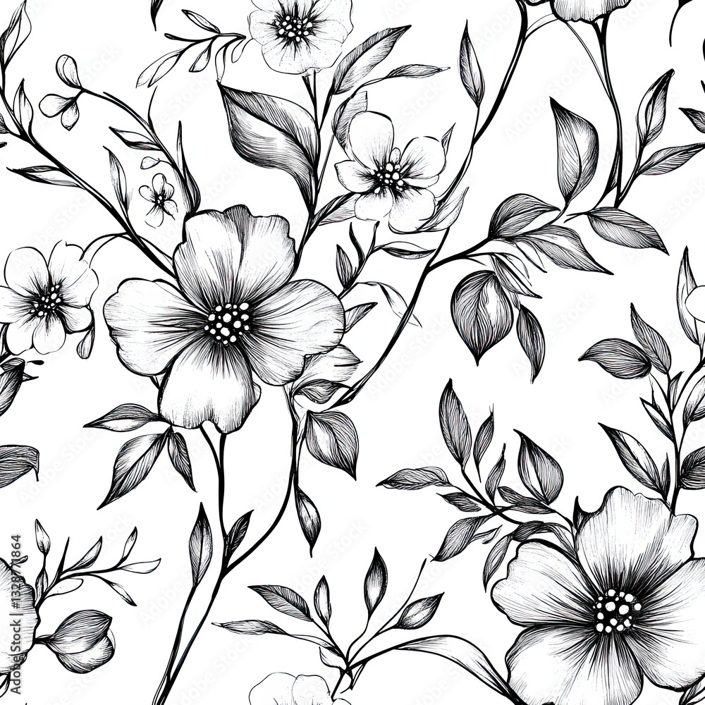 Poster abstract floral scribble patterns elegant design elements for branding and websites