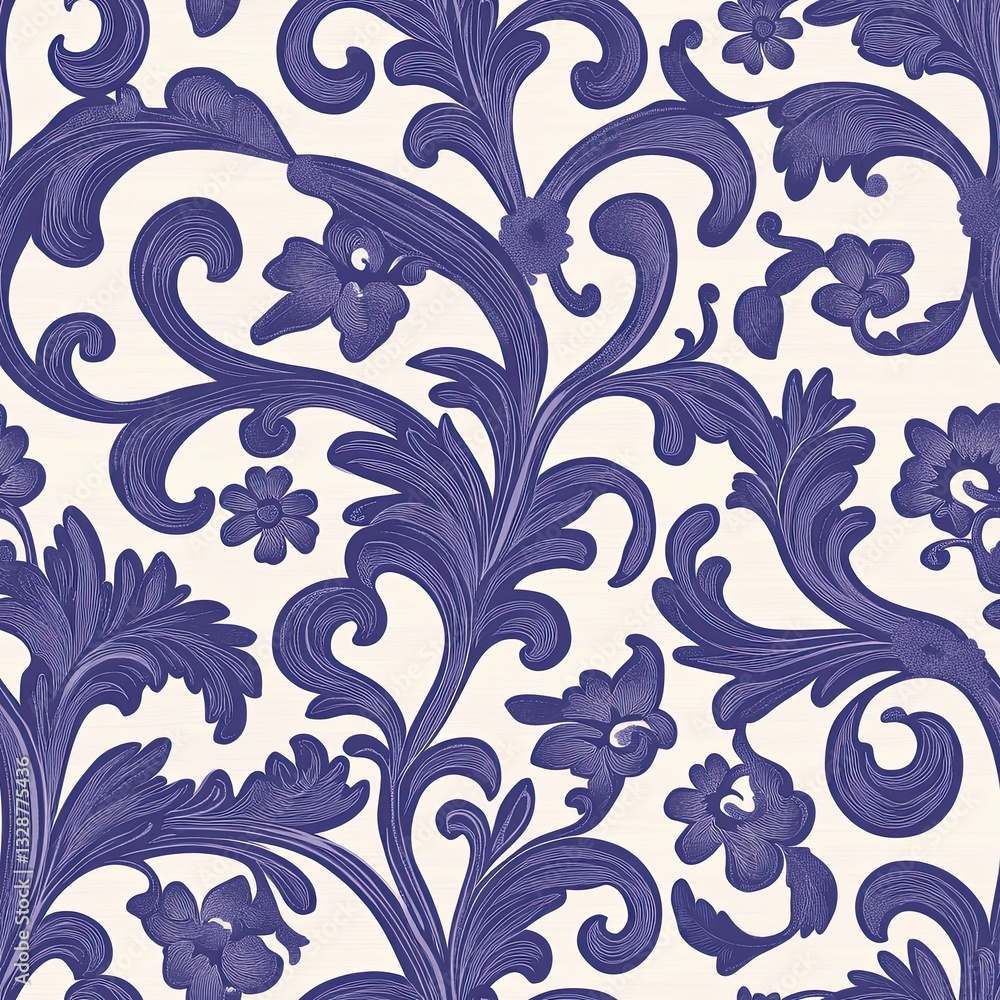 Poster magical fairy tale scrollwork seamless pattern design for enchanting backgrounds and whimsical proje