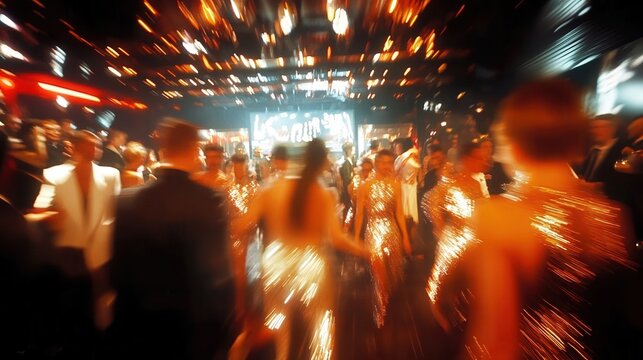 Vibrant party scene in a lively nightclub