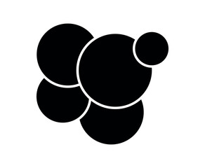 Multiple circle photo collage template vector illustration. black and white picture wall album for abstract background, 