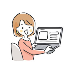 パソコンを操作する女性