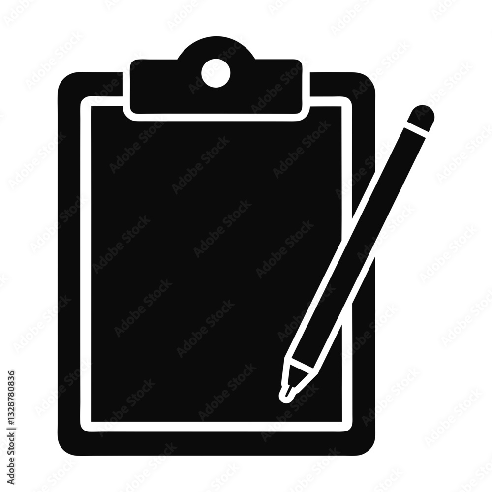 Aufkleber clipboard pencil note icon for document editing and note-taking - flat icon for apps and websites