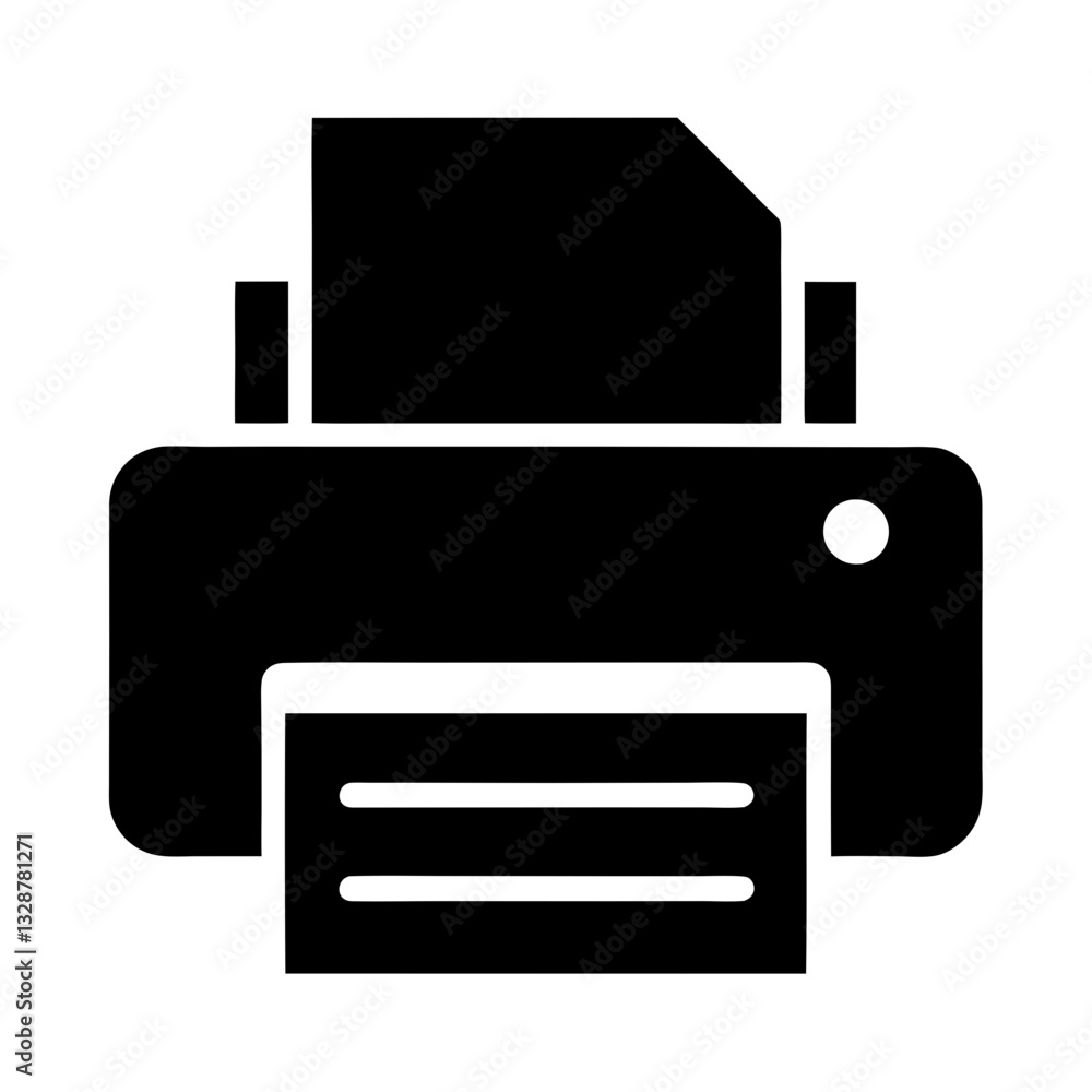 Poster printer icon for efficient document printing - flat icon for apps and websites