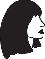 Woman portrait face minimalist simple hand drawing illustration