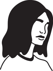 Woman portrait face minimalist simple hand drawing illustration