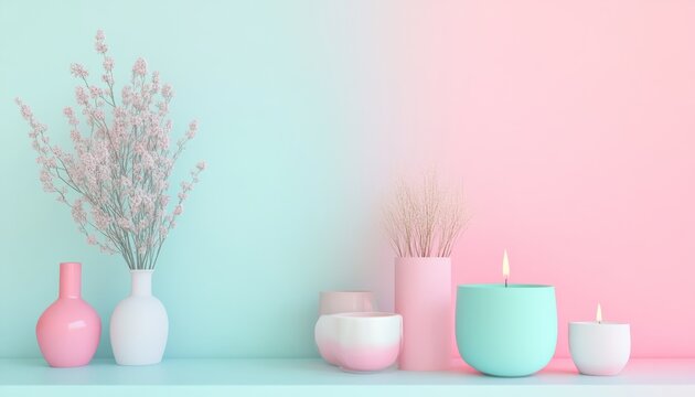 A calm pastel pink and mint gradient. Featuring pink blending into soft mint