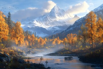 Obraz premium Breathtaking Nature Landscapes: Majestic Mountains, Lakes, and Forests